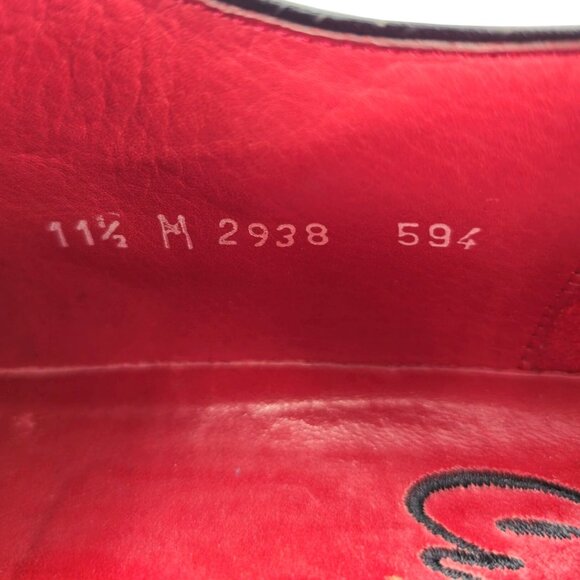 Mezlan Custom Mens 11.5 Brown Polished Leather Wingtip Oxfords Dress Shoes Spain - Picture 8 of 15